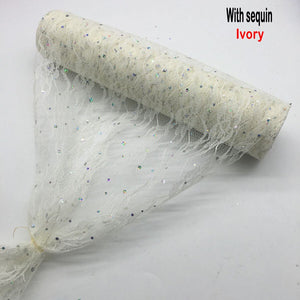 Lace Roll Organza Spool Fabric Ribbon 30*910cm Netting Fabric DIY Wedding Event Party Chair Sash Bow Table Runner Decoration