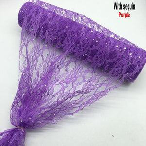 Lace Roll Organza Spool Fabric Ribbon 30*910cm Netting Fabric DIY Wedding Event Party Chair Sash Bow Table Runner Decoration