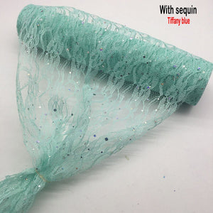 Lace Roll Organza Spool Fabric Ribbon 30*910cm Netting Fabric DIY Wedding Event Party Chair Sash Bow Table Runner Decoration