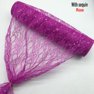 Lace Roll Organza Spool Fabric Ribbon 30*910cm Netting Fabric DIY Wedding Event Party Chair Sash Bow Table Runner Decoration