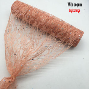 Lace Roll Organza Spool Fabric Ribbon 30*910cm Netting Fabric DIY Wedding Event Party Chair Sash Bow Table Runner Decoration