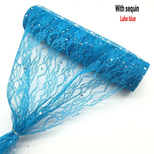 Lace Roll Organza Spool Fabric Ribbon 30*910cm Netting Fabric DIY Wedding Event Party Chair Sash Bow Table Runner Decoration
